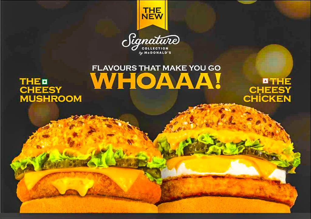 McDonalds India  North and East launches Cheesy Mushroom and Cheesy Chicken Burgers